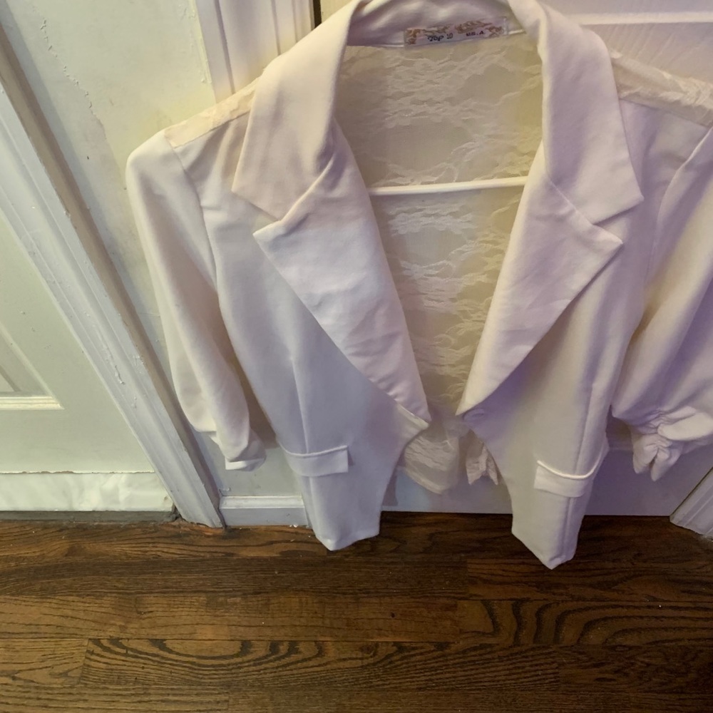 White See-Thru Blazer
